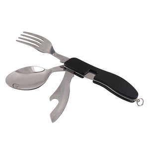 4-in-1 Folding Spoon Fork Knife & Bottle Opener